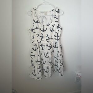 J. Crew Anchor Print Sleeveless Dress - Black and White